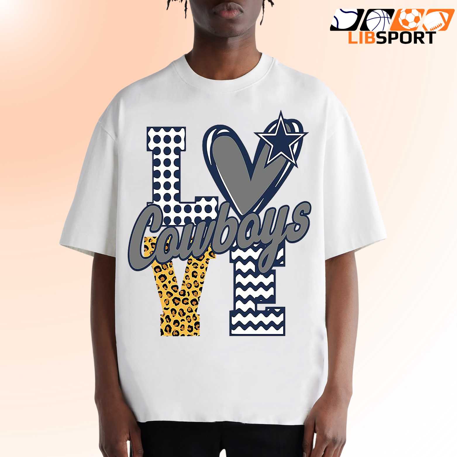 Love Dallas Cowboys T-Shirt, Nfl Football Tee, Cute Game Day Fan Shirt